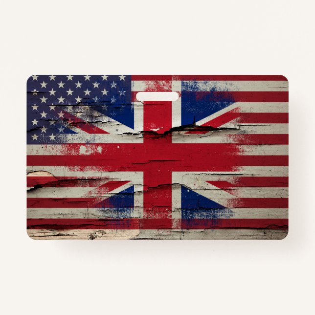 Britische Flagge u. amerikanische Flagge der Ausweis (Vorderseite)