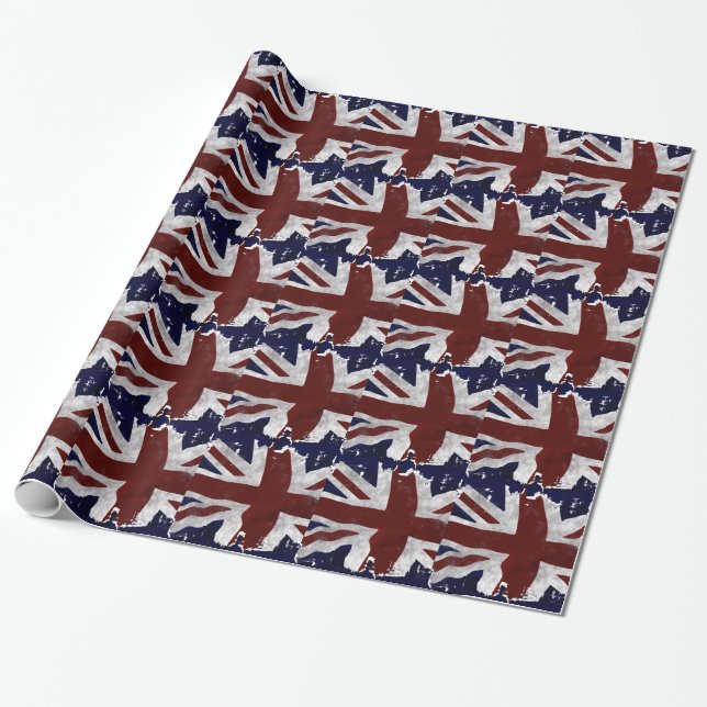 Britische Flagge, Union Jack, Patriotic Design Geschenkpapier (Ungerollt)