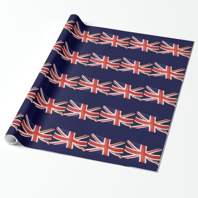 Britische Flagge, Union Jack, Patriotic Design Geschenkpapier (Ungerollt)