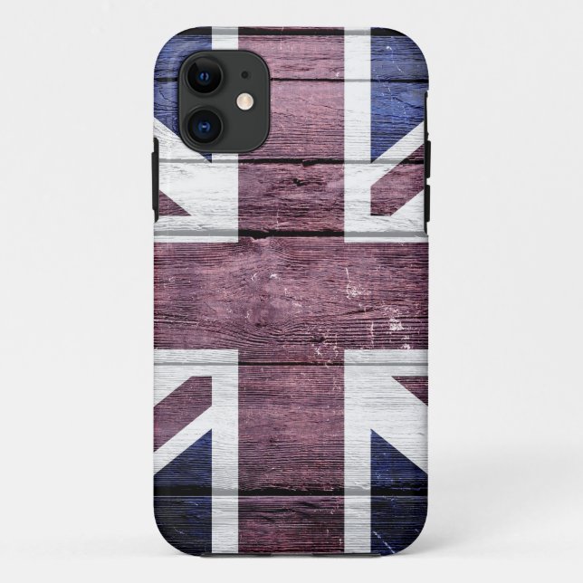 Britische Flagge Vintages Holz Case-Mate iPhone Hülle (Rückseite)