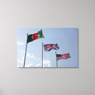 BRITISCHE Flagge zwischen dem Afghanen und Leinwanddruck