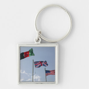 BRITISCHE Flagge zwischen dem Afghanen und Schlüsselanhänger