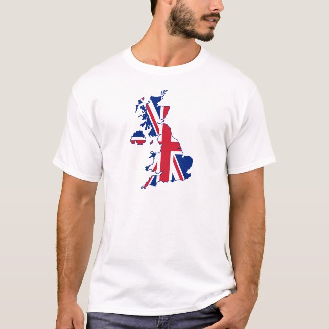 BRITISCHE Flaggen-Karte T-Shirt (Vorderseite)