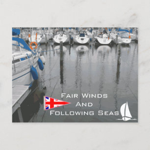 Britische Flaggenflagge nach Seefahrercharakter Postkarte