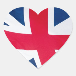 Britische Flaggengestaltung Herz-Aufkleber