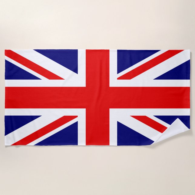 Britische Flaggengestaltung mit Namen Strandtuch (Vorderseite)