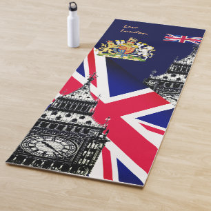 Britische Flaggenmatte, Big Ben, britische Symbole Yogamatte