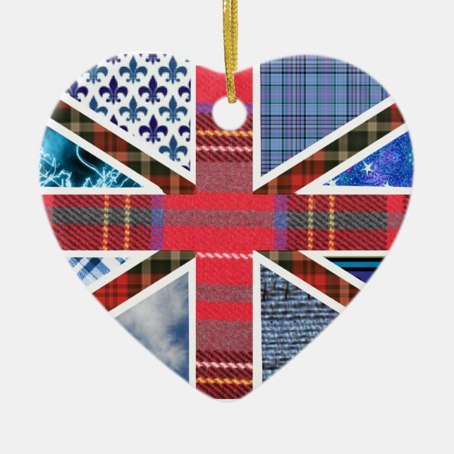 Britische FlaggeTartangewebe-Musterverzierung Keramikornament (Vorne)
