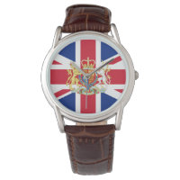 Britische Gewerkschaft-Flagge und Royal-Wappen