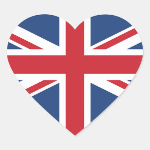 Britische Herzen - Herz-Aufkleber