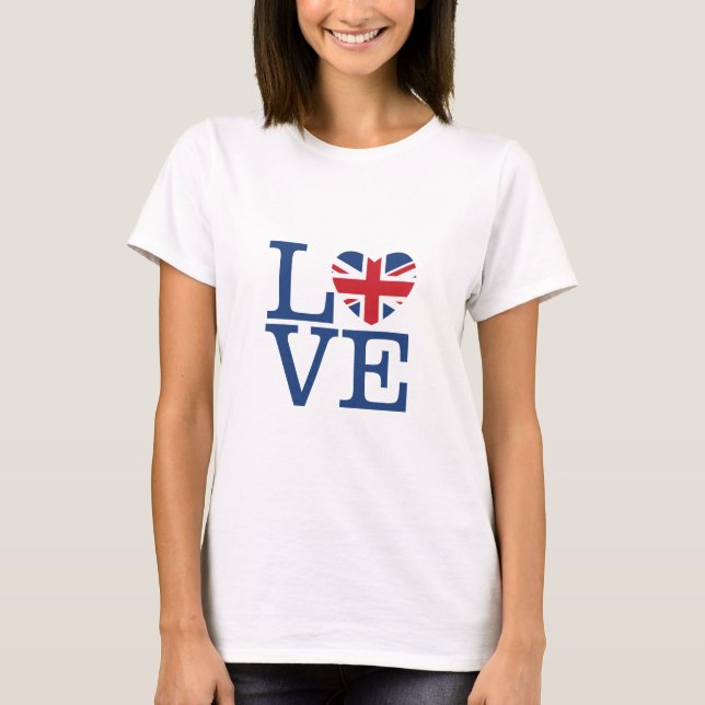 Britische Herzen - Liebe-Gewerkschafts-Jack T-Shirt (Vorderseite)