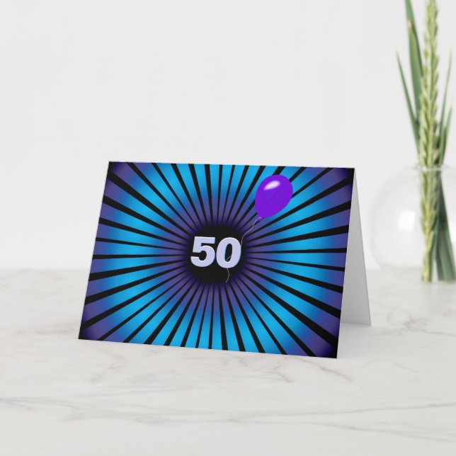 Britische Illusion vom Neon 50. Geburtstag Karte (Vorderseite)