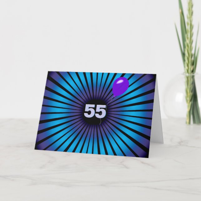Britische Illusionskarte zum 55. Geburtstag Karte (Vorderseite)