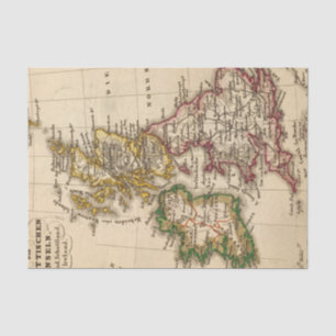Britische Insel-Karte Seidenpapier