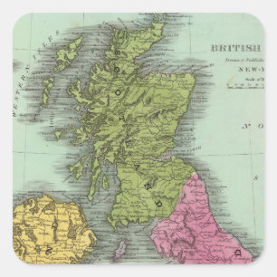 Britische Inseln 2 Quadratischer Aufkleber
