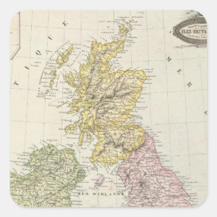 Britische Inseln 6 Quadratischer Aufkleber