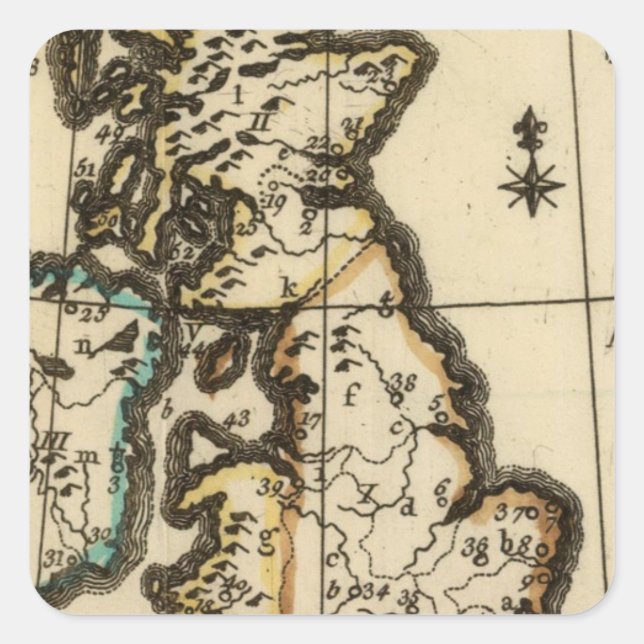 Britische Inseln 7 Quadratischer Aufkleber (Vorderseite)