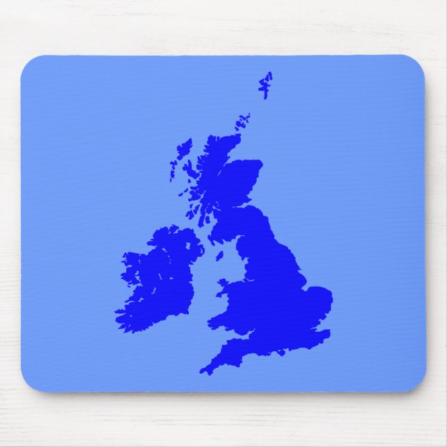 Britische Inseln - Blaue Schatten Mousepad (Vorne)