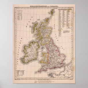 Britische Inseln, England, Irland Poster