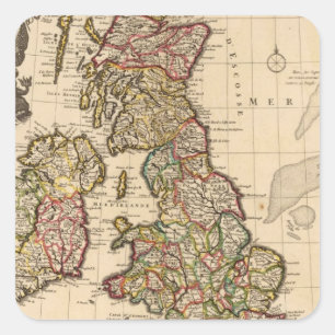 Britische Inseln, England, Irland Quadratischer Aufkleber