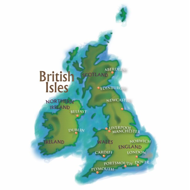 Britische Inseln Freistehende Fotoskulptur (Vorne)