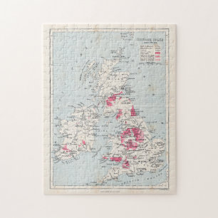 Britische Inseln Industrien Antike Karte Puzzle
