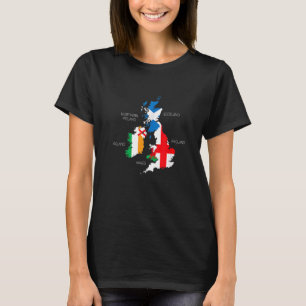 Britische Inseln Meer Irland Schottland Wales Engl T-Shirt