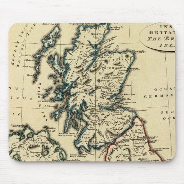 Britische Inseln mit umrissenen Grenzen Mousepad (Vorne)