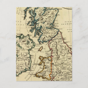Britische Inseln mit umrissenen Grenzen Postkarte