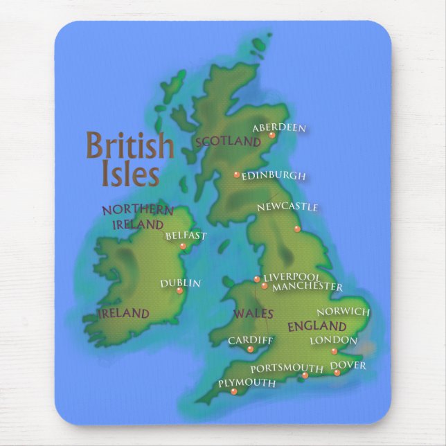 Britische Inseln Mousepad (Vorne)