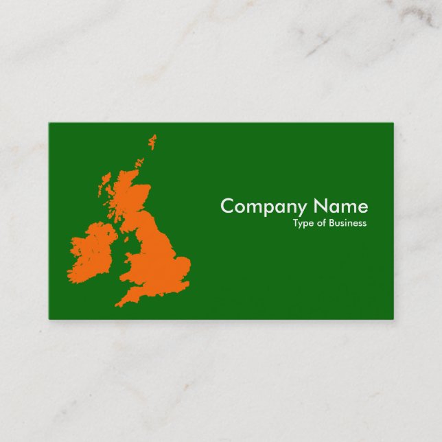 Britische Inseln - Orange auf Grün Visitenkarte (Vorderseite)