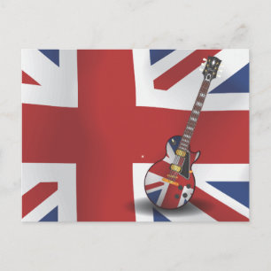 Britische Invasion-Gitarre Postkarte
