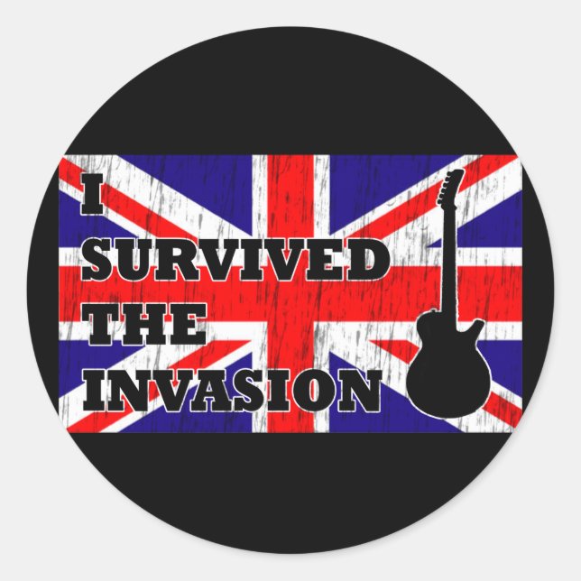 Britische Invasion Runder Aufkleber (Vorderseite)
