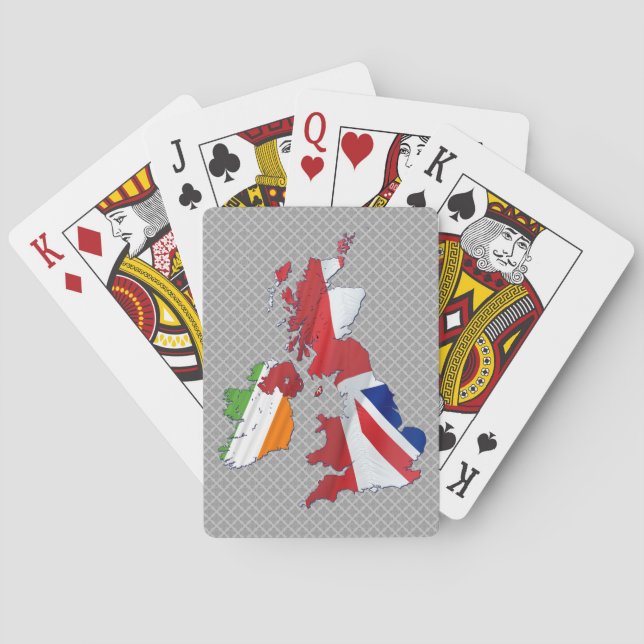 BRITISCHE ISLES-KARTE UND FLAGS-KARTEN SPIELKARTEN (Rückseite)