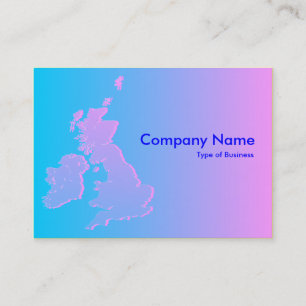 Britische Isles Shaded Blue bis Pink Visitenkarte