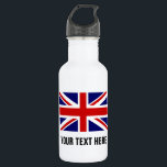 Britische Jack-Flagge Edelstahlflasche<br><div class="desc">Britische Flagge Jack Custom Drink Wasserflasche. Personalisierte Wasserflaschen aus Edelstahl. Die hellglänzende Metallwasserflasche in vielen Farben. Ideal für Sportteams und Outdoor-Aktivitäten. Verwenden Sie in Basketball, Baseball, Fußball, Tennis, Fußball, Volleyball, Wandern, Wandern, Camping, Laufen, Bahn und Feld, Reisen etc. Personalisieren Sie sich mit Ihrem eigenen Namen, Jersey Nummer, Initialen oder Slogan...</div>