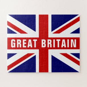 Britische Jack-Flagge-Zollpuzzle in der Geschenkbo