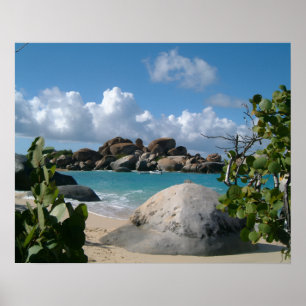 Britische Jungferninseln, Gorda, The Baths Beach Poster