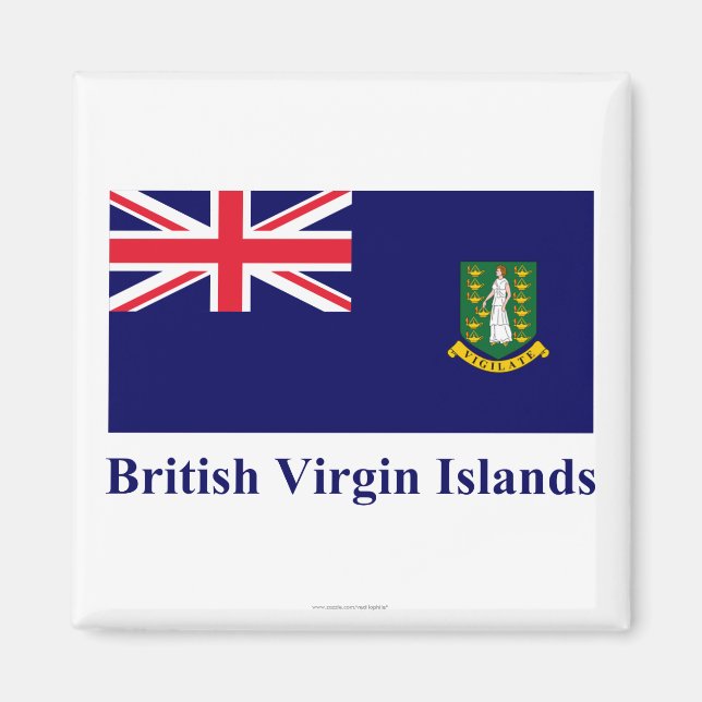 Britische Jungfrau-Inseln-Flagge mit Namen Magnet (Vorne)