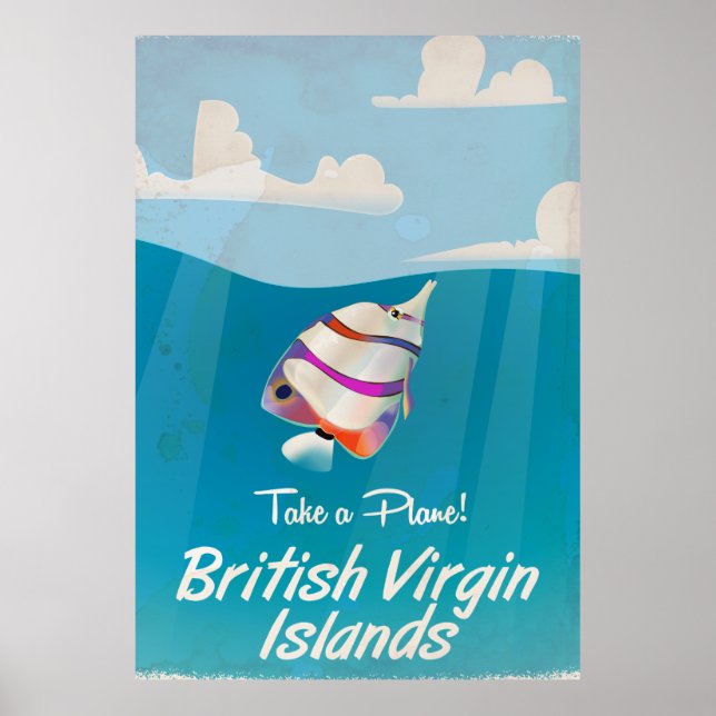 Britische Jungfrau Inseln Vintager Urlaub Poster (Vorne)