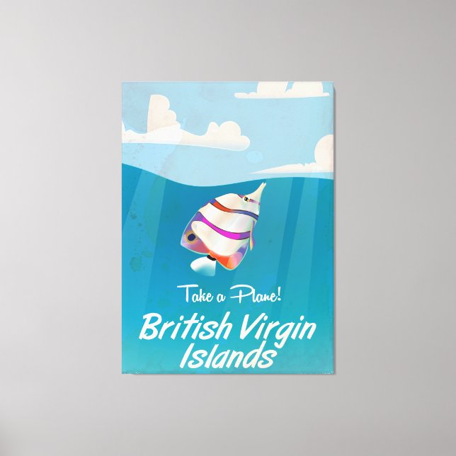 Britische Jungfrau Inseln Vintager Urlaub Poster Leinwanddruck (Vorderseite)