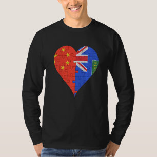 Britische Jungfrau Islanders Flag Herz T-Shirt