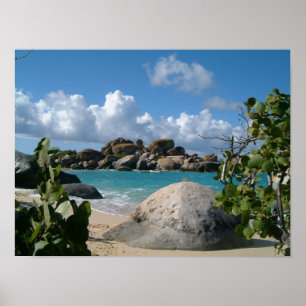 Britische Jungfrauen, Gorda, The Baths Beach Poster