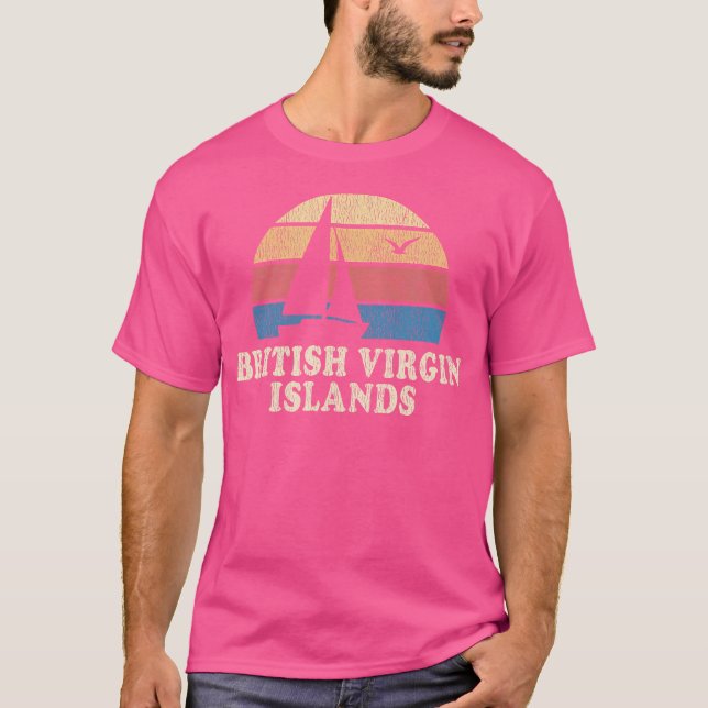 Britische Jungfrauen Sailboat 70er T-Shirt (Vorderseite)