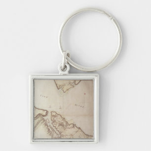 Britische Karte der Belagerung von Yorktown, 1781 Schlüsselanhänger
