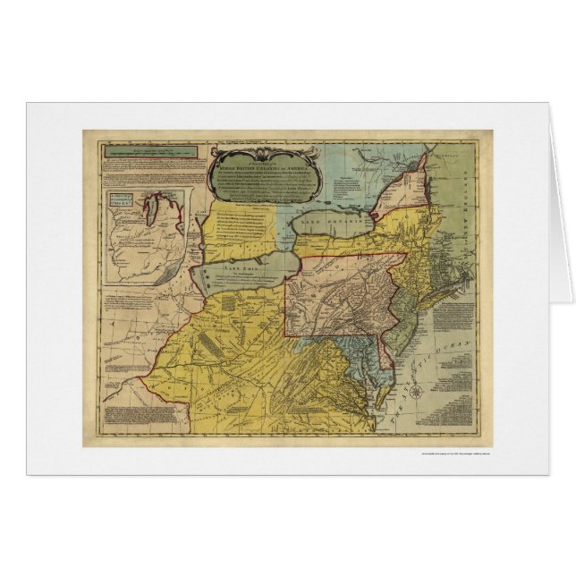 Britische Kolonien-Amerika-Karte - 1771 (Vorderseite (Horizontal))