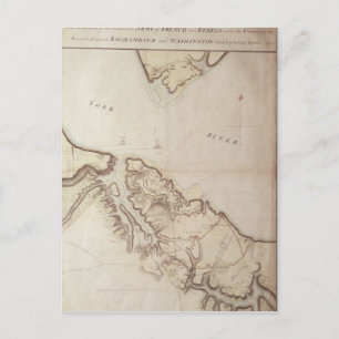 Britische Landkarte der Belagerung von Yorktown, 1 Postkarte