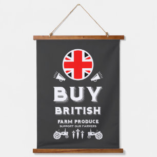 Britische Landwirtschaftsunterstützung Wandteppich Mit Holzrahmen