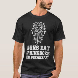 Britische Löwen Rugby Fan Lions essen Springboks f T-Shirt