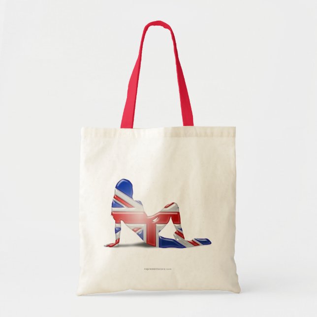 Britische Mädchen-Silhouette-Flagge Tragetasche (Vorne)